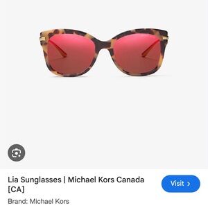 Michael Kors Lia Tortoiseshell Sunglasses with Pink Mirror Lenses